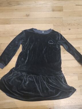 Pouf Baby Dark Gray Velvet Dress
